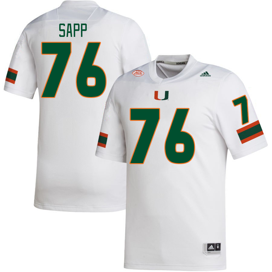 #76 Warren Sapp Miami Hurricanes Jerseys Football Stitched-White